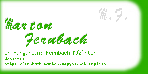 marton fernbach business card